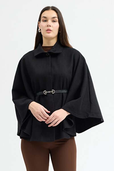 ABOUT US Poncho with Bowel Fabric Belt Detail # 5090
