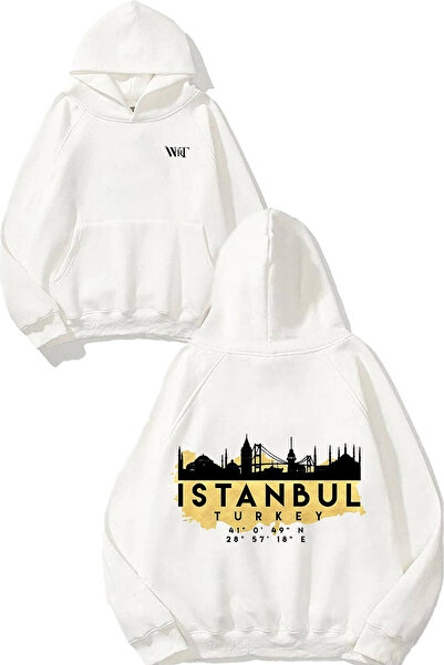 THEWERT Istanbul Turcia Map Design Rucsac cu imprimeu Alb cu glugă Swea tricou