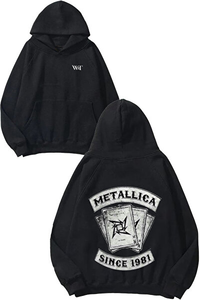 THEWERT Metallica since 1981 Design Back Printed Black Hooded Sweatshirt