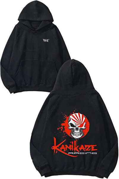 THEWERT Kamikaze Racino Design Rucsac cu imprimeu Negru cu glugă Swea tricou