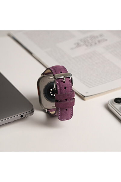 Apple Watch Ultra 3 / Ultra 2 / Ultra Uyumlu 49 mm Hakiki Deri Kordon – El Yapımı Kayış
