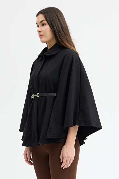 ABOUT US Poncho with Bowel Fabric Belt Detail # 5090