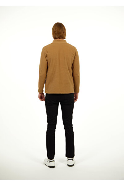 elkumoda Zipper Closure Fleece Mock Neck Winter Fleece Slim Fit Cotton