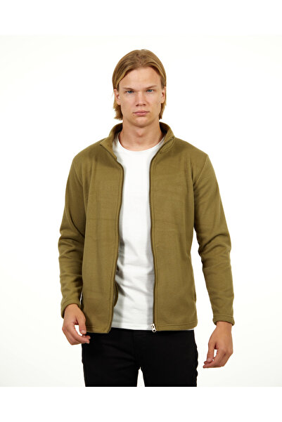 elkumoda Zipper Closure Fleece Mock Neck Winter Fleece Slim Fit Cotton