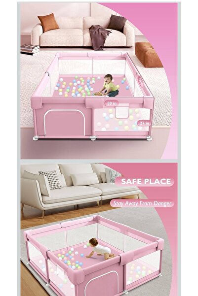 My modern game Children's playpen with colorful ball basket, net panels, safe...