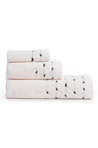 Nef Nef Homeware Cheville Set 3 Cotton Towels - Ecru