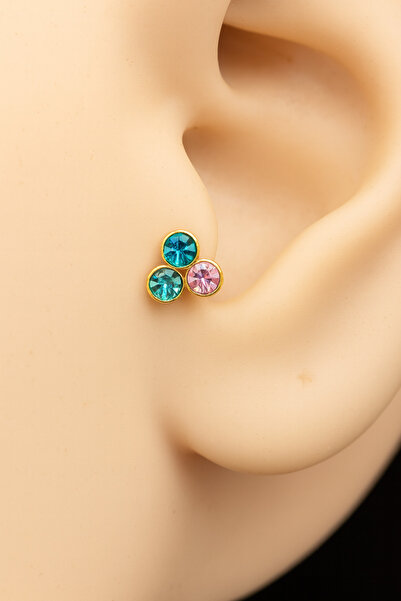 ömay takı Üç Taş Tragus Helix Conch 316l Cerrahı Çelik Piercing