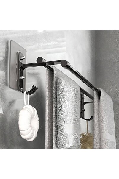 Avex Aluminum holder for 2 towels + 2 hangers, length 60 cm, color Black