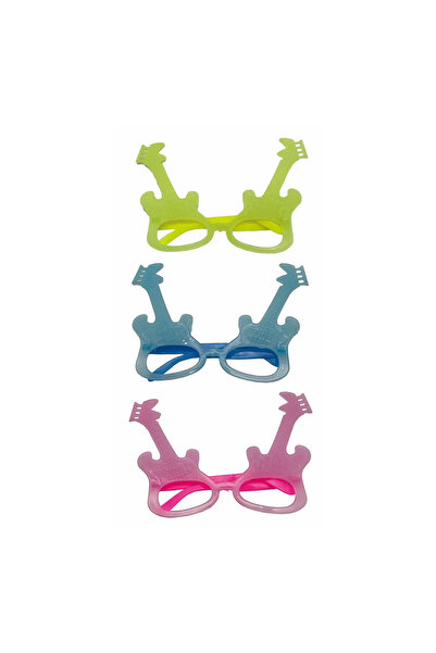 Mirific Party Set of 3 party glasses – pink, blue, lime, guitar QT9929