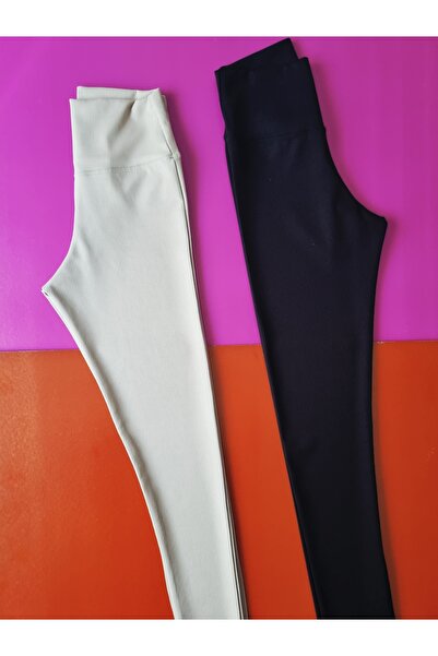 Demirsa Boutique Diver κοτλέ πλέξη ριμπ Ύφασμα, 2-pack κρεμ και μαύρο γυναικείο καλσόν ψηλόμεσο