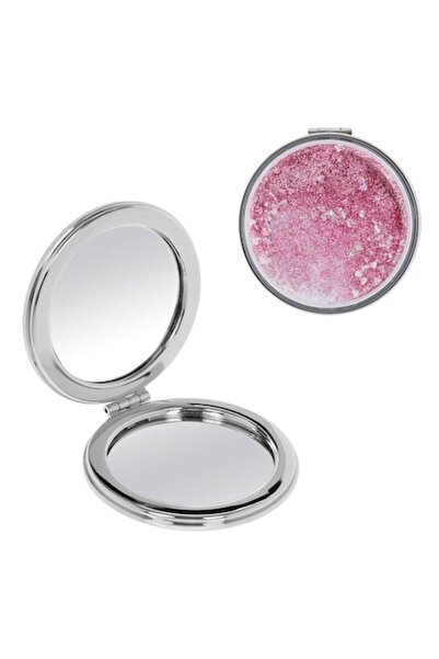 MYONNA IT & E- COMMERCE JB Beauty Pocket Mirror, Round, 7 cm, Silver with Pin...