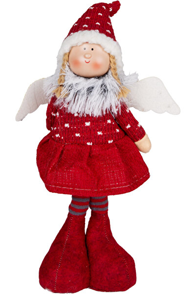 Herdekora Christmas Ornament, Standing Fairy Figure, Red - 17X44 cm