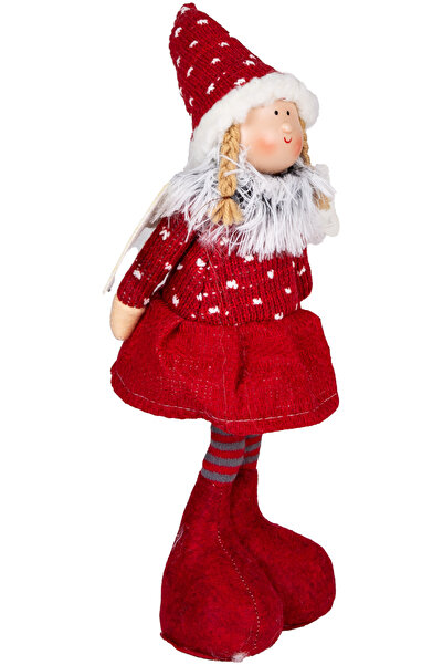 Herdekora Christmas Ornament, Standing Fairy Figure, Red - 17X44 cm