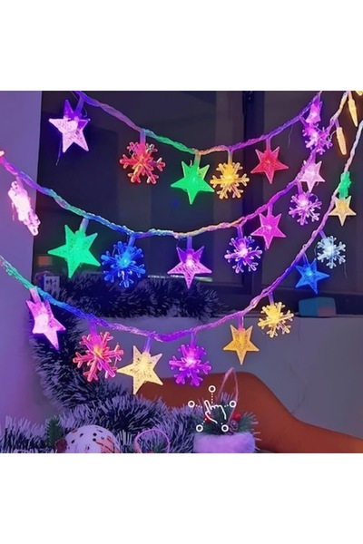 Full Abundance Πολύχρωμα διακοσμητικά φώτα LED με πρίζα 20 μέτρα — Αστέρια & ...