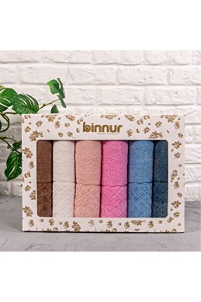 Global-Store Global Store Set of 6 Face Towels 50×90 cm Multicolor