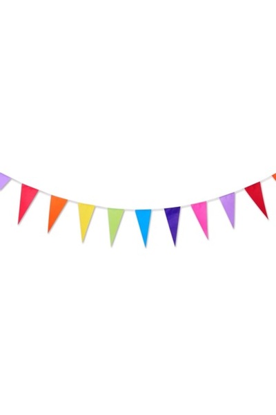 MYONNA IT & E- COMMERCE Decorative Bunting Flags Set, Multicolor, Paper, 10 m, 45 Pieces