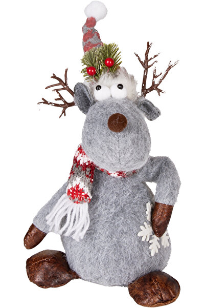 Herdekora Christmas Ornament, Deer Figure, Gray - 18X40 cm