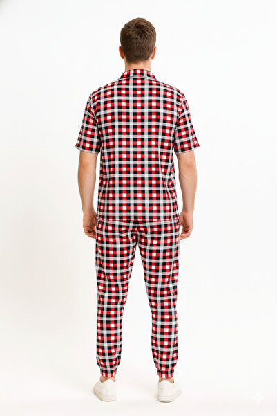 STITCH by MH Men's Gingham Check Shirt and Long Co-ord Set