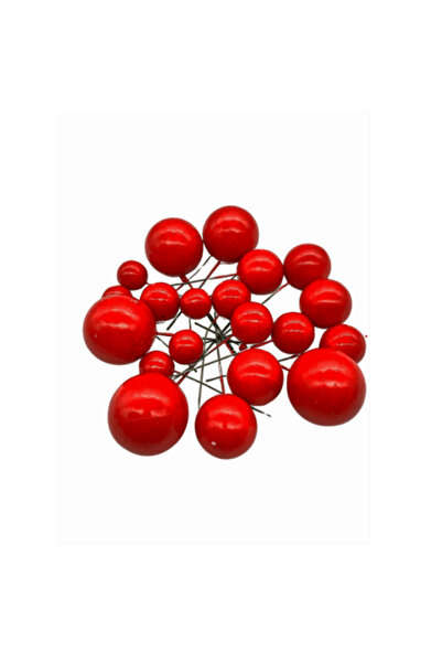 Mirific Party Set de 20 de bile decorative roșii necomestibile pentru tort, P...