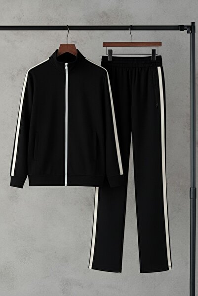 legends butik Unisex Scuba Fabric Comfort Black Tracksuit Set