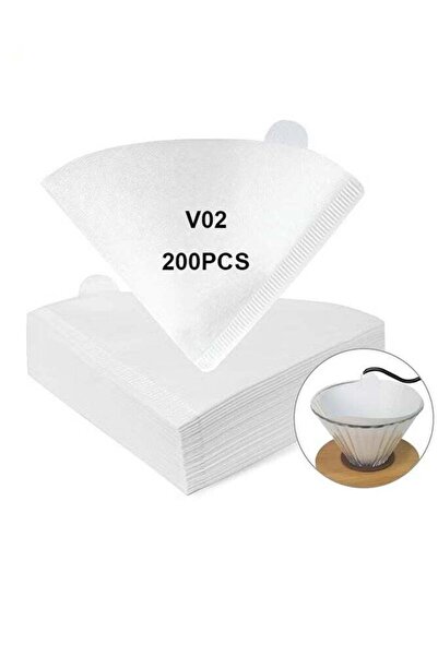 Primo Plus V60 Cone Coffee Filters, White Size 02, 200 Counts (2-4 Cups)