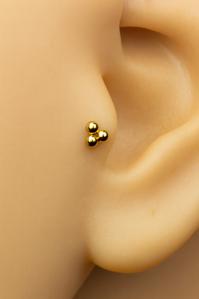 ömay takı Üç Top 316l Cerrahı Çelik Tragus Helix Conch Piercing