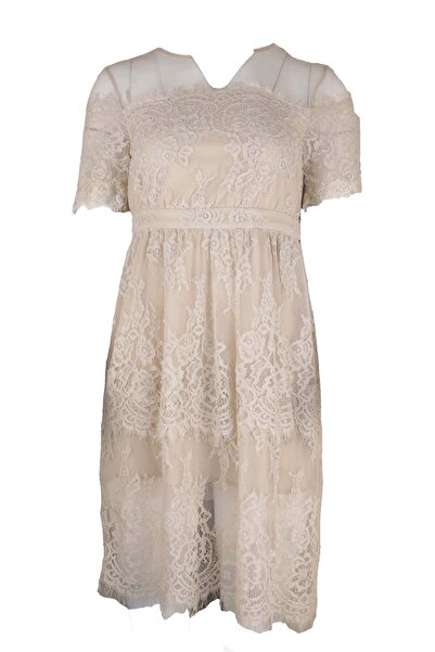 ONLY Ec Kristy Beige Dress - M, Beige, 71% nylon, 29% viscose