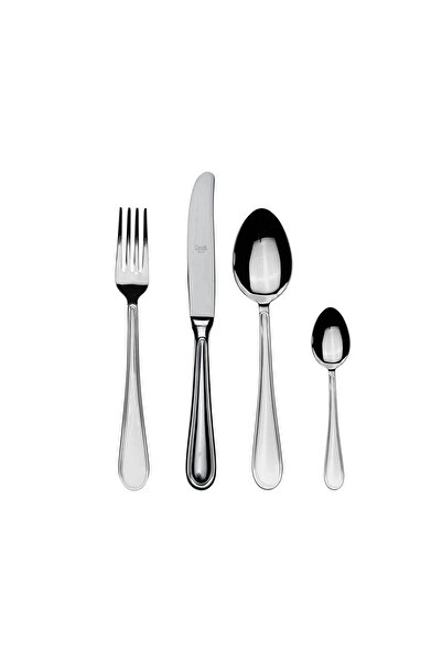 Mepra 24-Piece Silver Cutlery Set with Wooden Gift Box