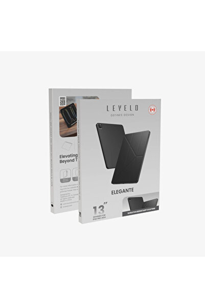 Levelo Elegante Hybrid Leather Ipad Pro 13" 2024 Case - Black