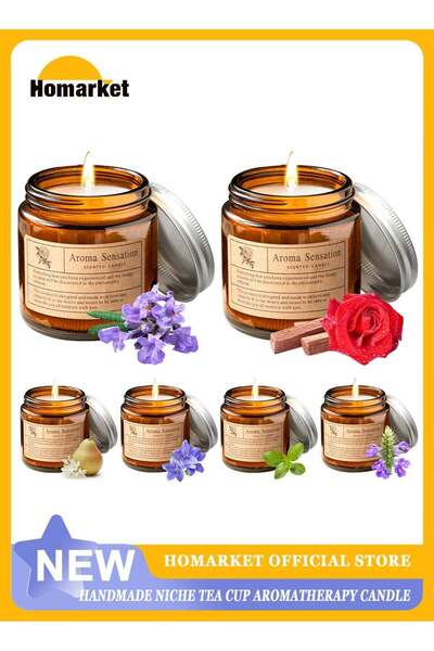 Generic 6 Pack Aromatherapy Candle Set Soy Wax Scented Candles Large Brown Ja...