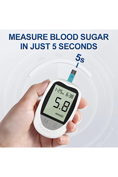MRG IVD KH100 Glucometer Set, with 50 Tests and 50 Needles, Instant mg/dL, Code Free