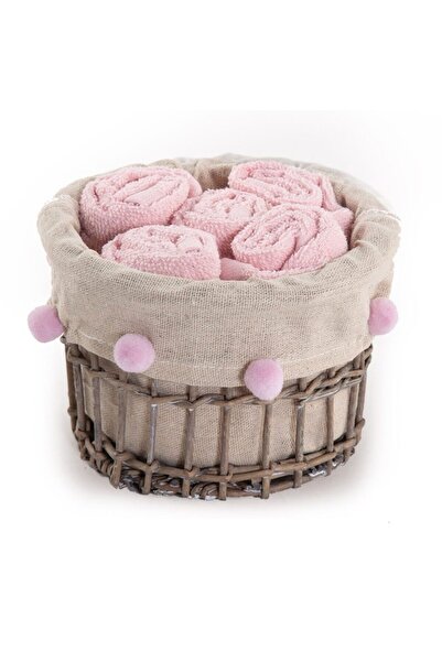 Nef Nef Homeware Basket set with 5 hand towels, cotton, Nef-Nef, Pink