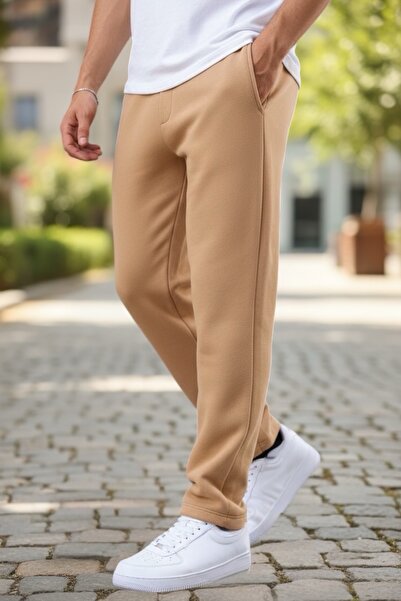 BİRBEYSTORE Sweatpants 3 Thread Winter Model with Elastic Waist and Back Pocket with Patch