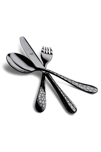 Mepra Coccodrillo 24-piece Cutlery Set, Stainless Steel, Black