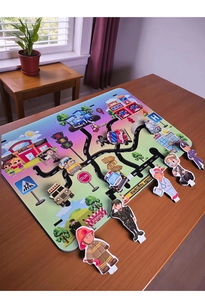 Emdief Home Ahşap Koordinasyon Oyunu (Hareketli Araçlar, Meslekler ve Trafik ...