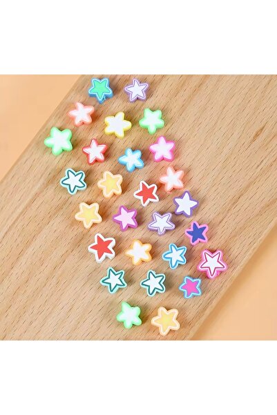 yiğit aksesuar 20 Pieces Star Model Fimo Beads Jewelry Beads