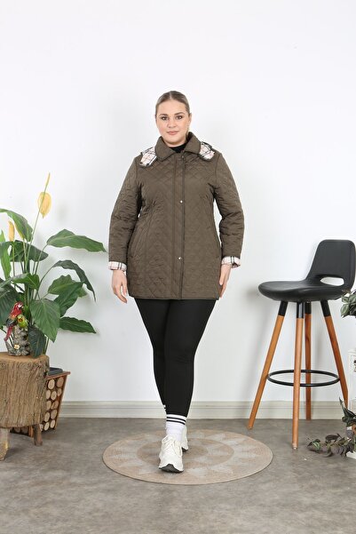 TUTveAL Collection Plaid Quilted, Large Size Quilted, Water Resistant Coat, Transitional Coats,