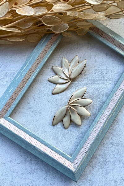 Meva Takı ve Aksesuar Burgundy Leaf Earrings I Mev'Art Collection