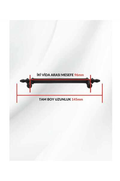 ZEYMEN HIRDAVAT 96mm siyah plastik çekmece dolap şifonyer çubuk kulp