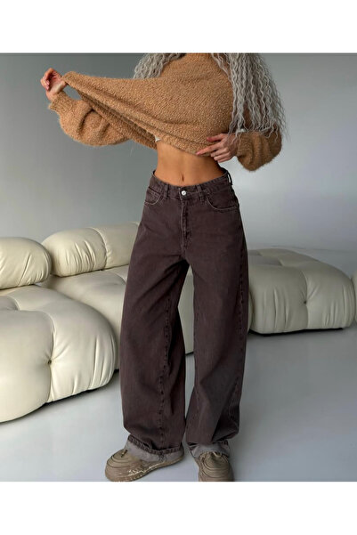 Weekeep Brown Retro Jean Pants