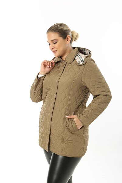 TUTveAL Collection Plaid Quilted, Large Size Quilted, Water Resistant Coat, Transitional Coats,