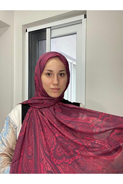 LuvenSara Patterned Silk Shawl Pd1 - Red