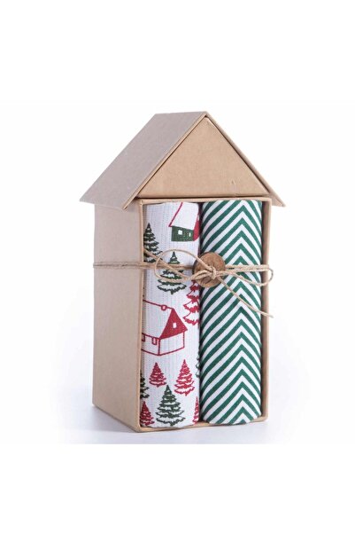 Nef Nef Homeware Set de 4 prosoape, bumbac, Nef-Nef Crăciun multicolor 40x70 cm