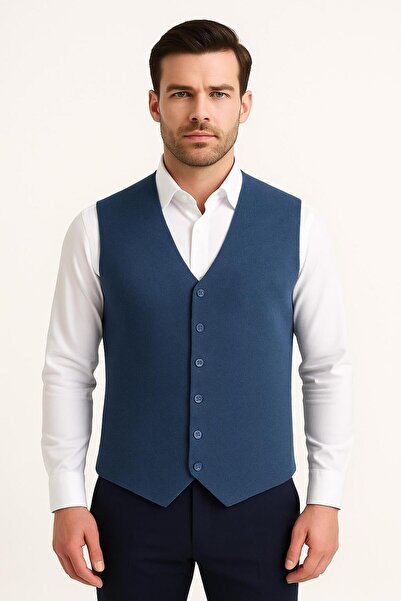 FABİO CASSANİ Herman Slim Fit Men's Buttoned Knit Vest - 7461