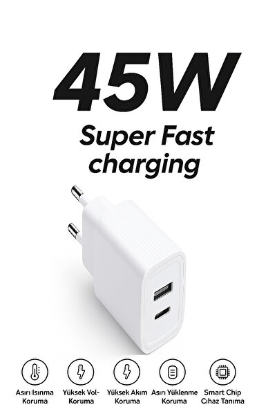 EMPORİUMOOD ULTRA HIZLI 45W ÇOKLU ŞARJ ADAPTÖRÜ – APPLE IPHONE 17 VE 17PRO UY...