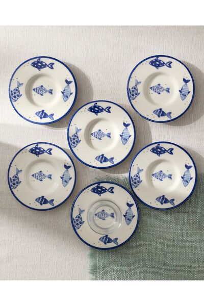 Madame Coco Luxe Poisson 6-Piece Tea Plate Set