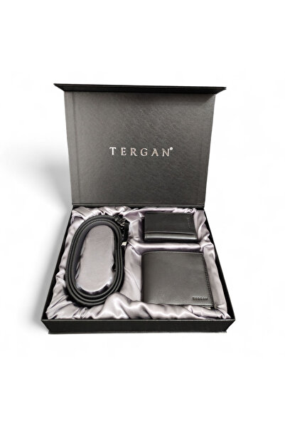 Tergan Genuine Leather Men's Triple Offset Gift Set S1Se00006787