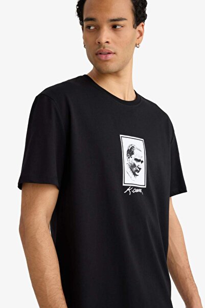 DeFacto Regular Fit Ataturk Printed Short Sleeve T-Shirt G6504Ax25Wn