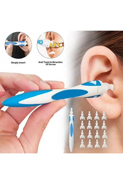 Twinkle Mart Ear Cleaner Soft Silicone Ear Wax Remover with 16 Replacement Spiral Tips