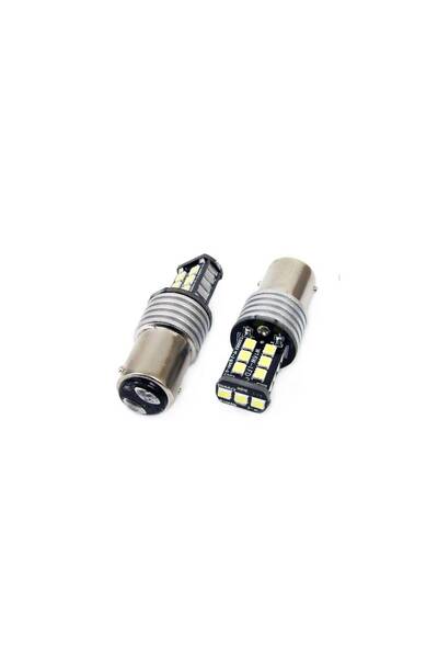 AMIO Set becuri auto cu LED CANBUS compatibil P21/5W BA15D 15 SMD 7.5W Alb 12...